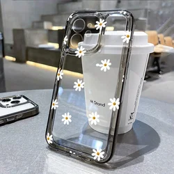 Small Flower Soft Case For iPhone 16 Pro Case iPhone 15 13 16e 11 12 14 17 Pro Max XR XS 7 8 Plus SE Shockproof Anti-drop Cover