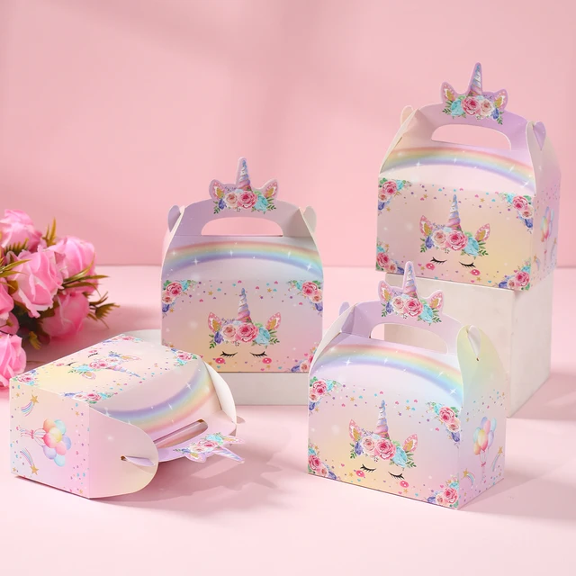 Pudełka na prezenty z jednorożcem Dekoracja urodzinowa Dzieci Jednorożec Pudełka na prezenty Baby Shower Dekoracje na przyjęcie urodzinowe Materiały eksploatacyjne