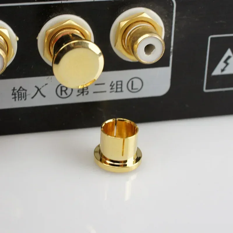 Protective Cover Gilded Rhodium Plated Covers Dust Cap Shielded Anti-oxidation for RCA Socket Connector