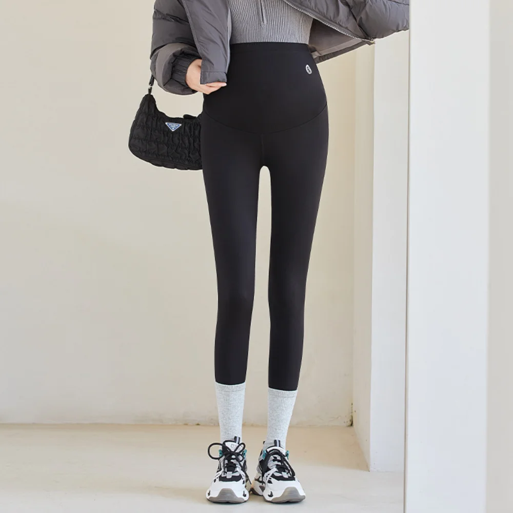 Cintura alta elástica leggings de maternidade magro para mulheres grávidas apoio barriga pós-parto leggins corpo shaper calças de fitness