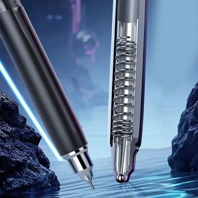 3Pcs Clicks Type Gel Pen Quick-Drying Roller Ball Pen Set Retractable Gel Pen 0.5mm Tip For Classrooms Business