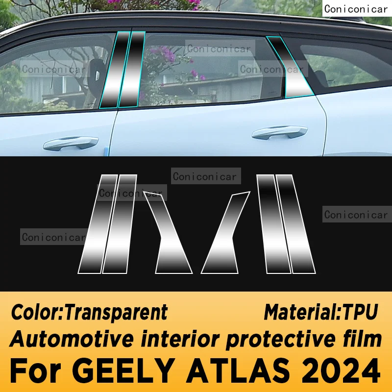 For GEELY Atlas 2024 Gearbox Panel Navigation Automotive Interior Screen TPU Protective Film Cover Anti-Scratch Accessories