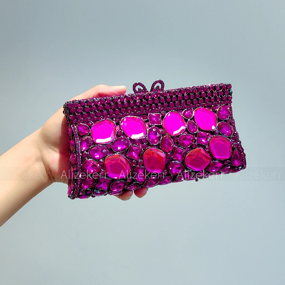 Alizekerr Glass Crystal Evening Bags Women 2025 Gorgeous Boutique Gemstone Clutch Purses Wedding Party Ladies Elegant Handbags - Image 4