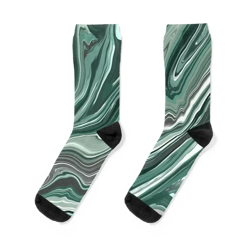 

Green emerald marble abstract background Socks compression anti-slip Novelties cotton Men's Socks Women's