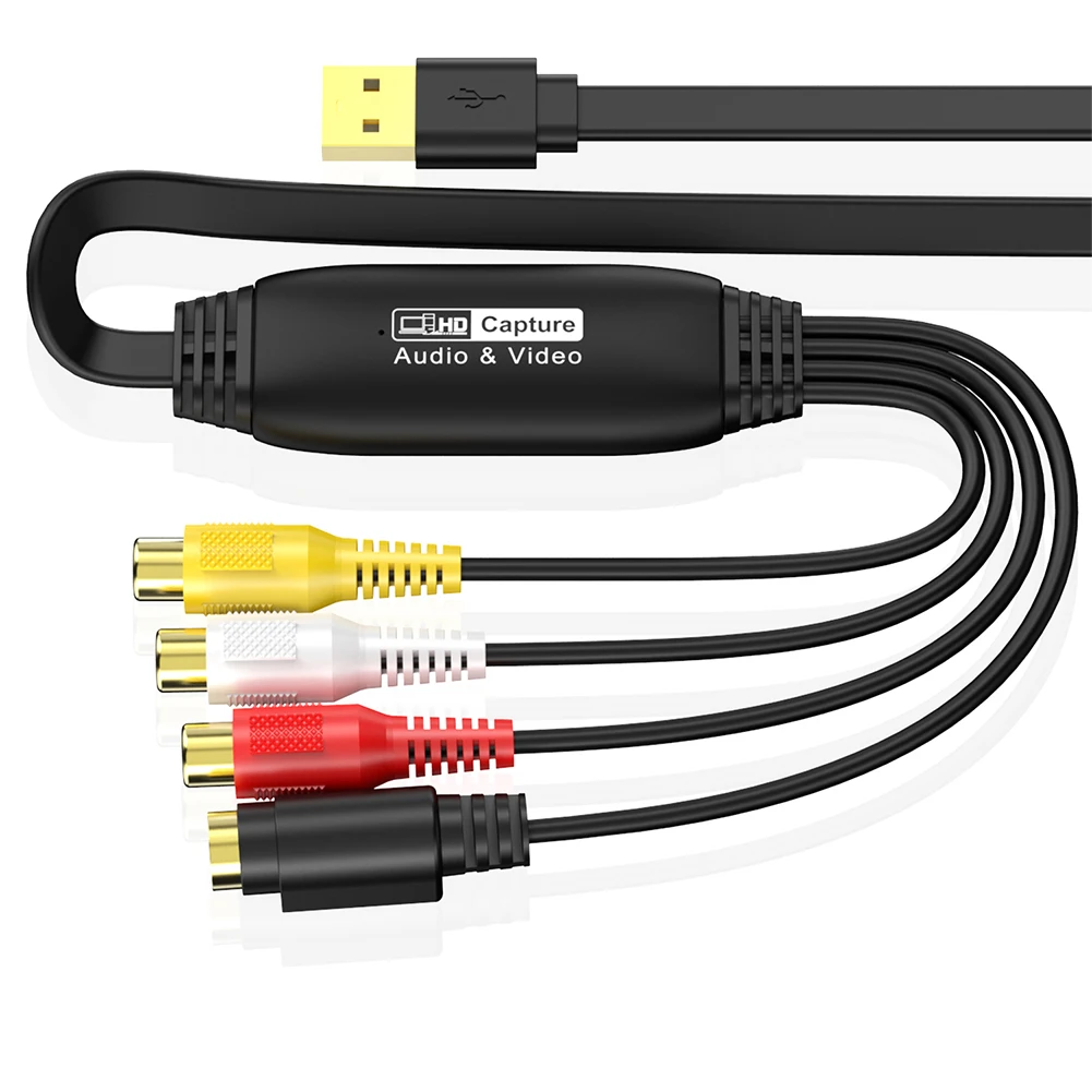 USB2.0 Video Capture Card VHS TV DVD VCR Audio Capture Adapter Card RCA To USB Video Converter for Mac PC