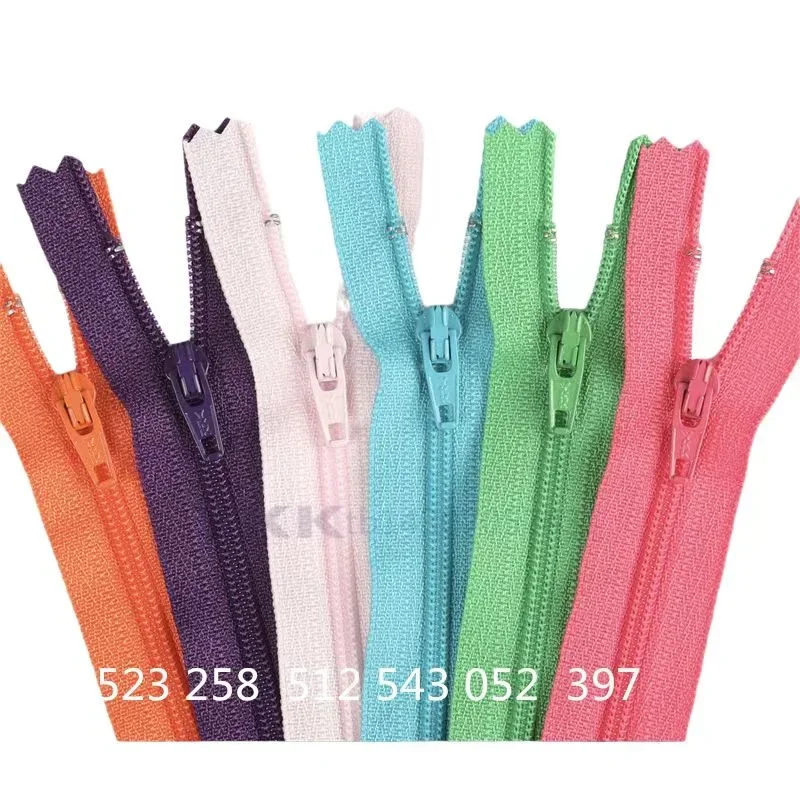 50pcs/Lot 3# 18cm Auto Lock YKK Coil Nylon Zipper Close End Nylon Zipper CFC-36 Suit Pocket Pants Skirt Tailor Sewing Accessory