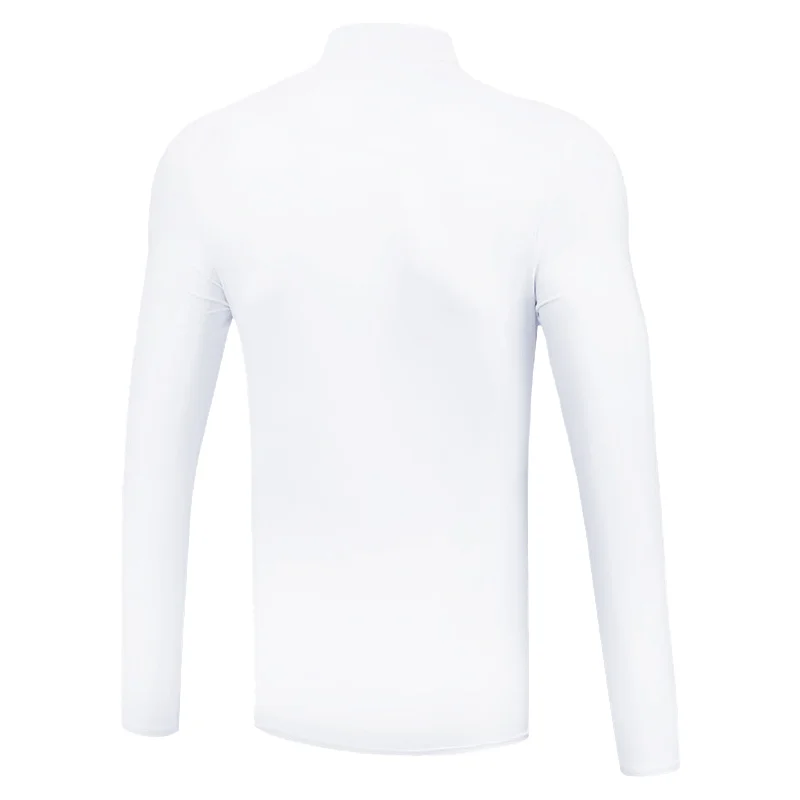 Winter Thremal Underwear T-shirt for Men Warmth Elastic Long-Sleeved T-Shirt Solid Color Golf Clothing Thin Velvet Heating Fiber