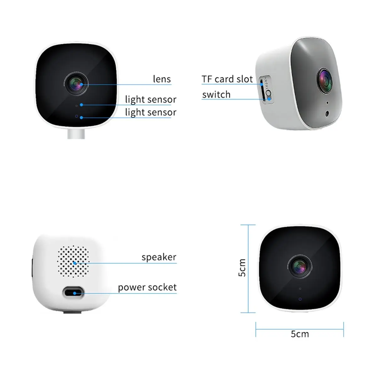 3MP WiFi Security Camera Full Color Night Vision Motion Detection 2-Way Audio Window Camera Surveillance Glass Camera TYPE A/B