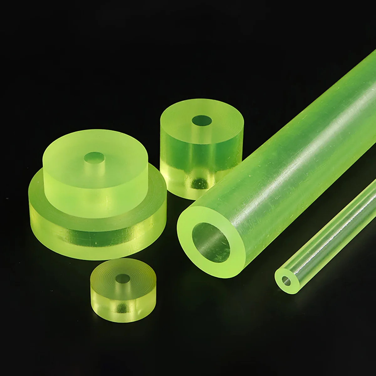 PU Plastic Pipe Bar Polyurethane Hollow Rod Gaskets Shock Absorber OD16-70mm ID6-40mm L240/500mm