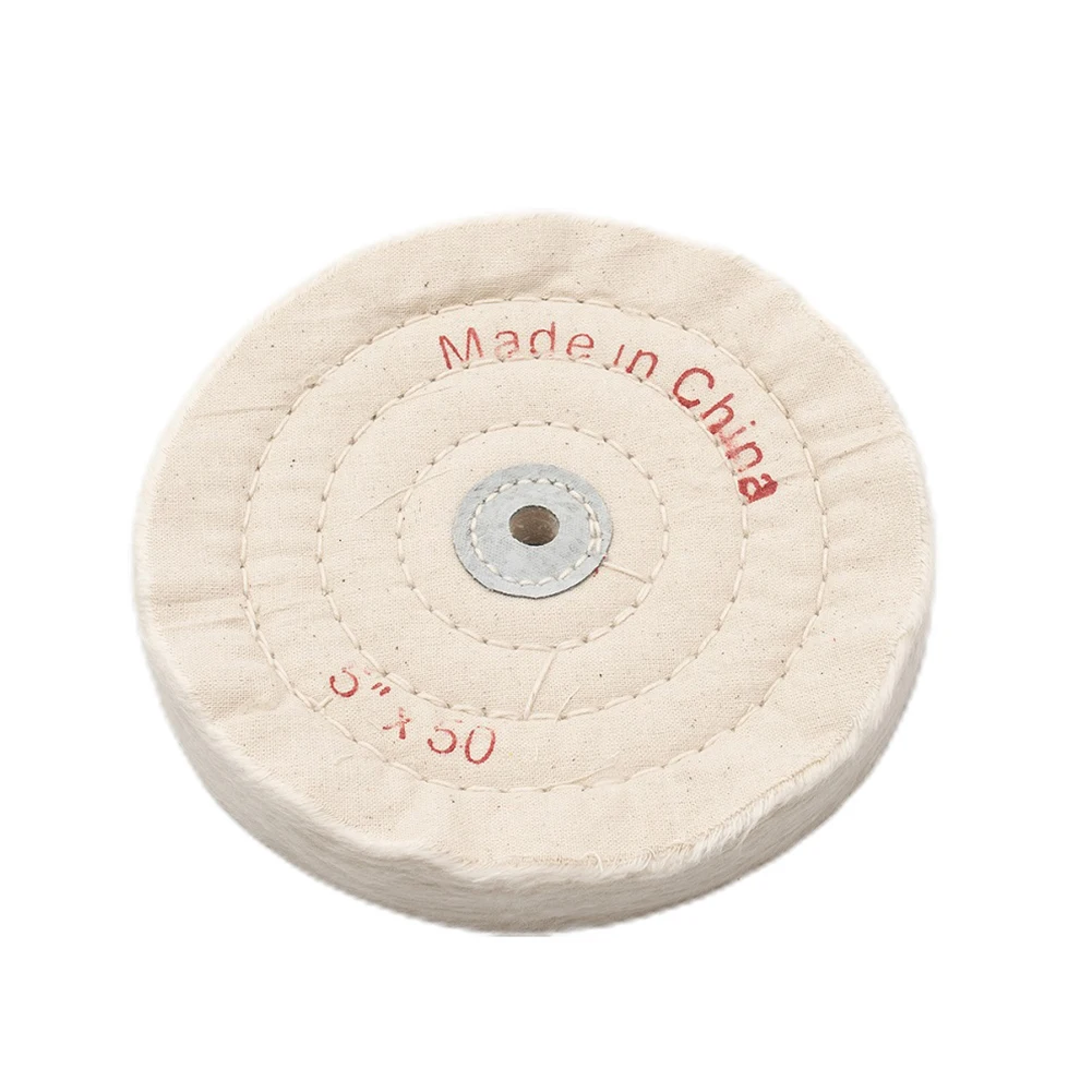 125mm White Polishing Cloth Wheel for Grinder Angle Grinder with Mandrel Support for Detailed Work on Small Metal Parts