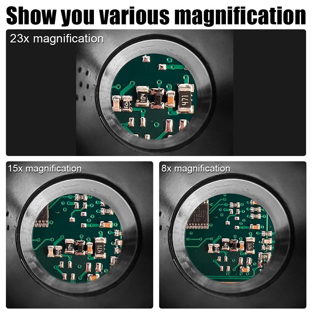 Head Mount แว่นขยาย Dual-Lens Eye Loupe แว่นขยาย 8x 15x 23x ไฟ LED แว่นตาแว่นขยายสําหรับ Electronics ซ่อมนาฬิกา
