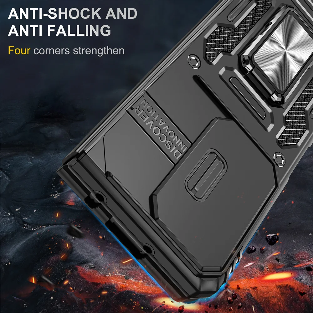 Rugged Hybrid Armor Magnetic Car Mount Ring Bracket Phoen Case for Samsung Z Fold 7 6 5 Anti-shock Slide Camera Protector Cover - view 6