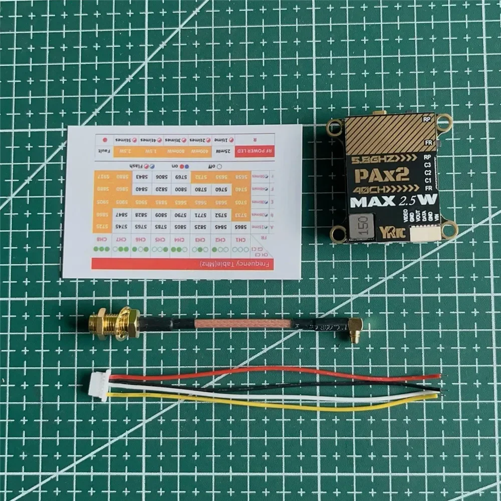 YRRC 5.8G 2.5W 2500mW VTX 40CH 0-25-400-800-1500-2500mW Adjustable FPV Transmitter Built-in Heat Sink 2-6S For Long Rang Car