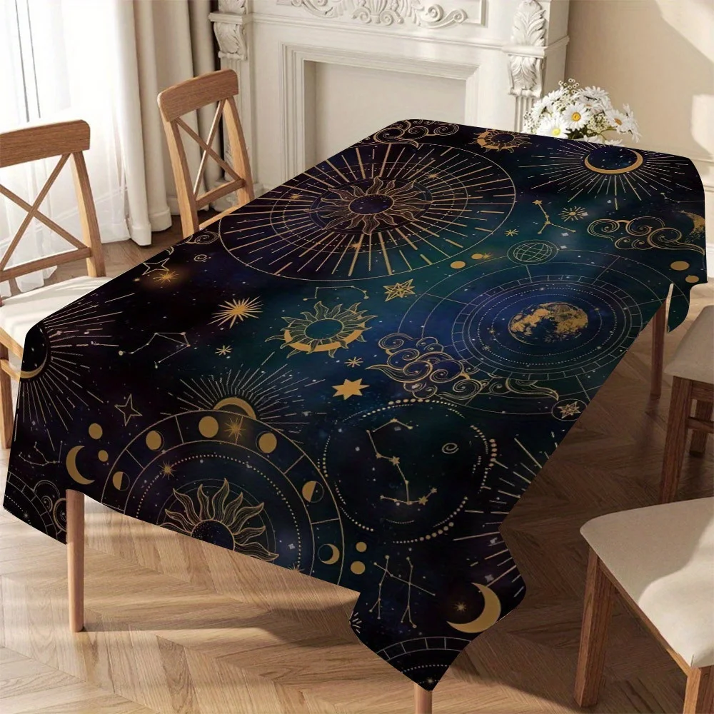 VIKAMA Luxury Constellation Tablecloth Waterproof Oil-Proof Restaurant Study Coffee Shop American Retro Home Decor