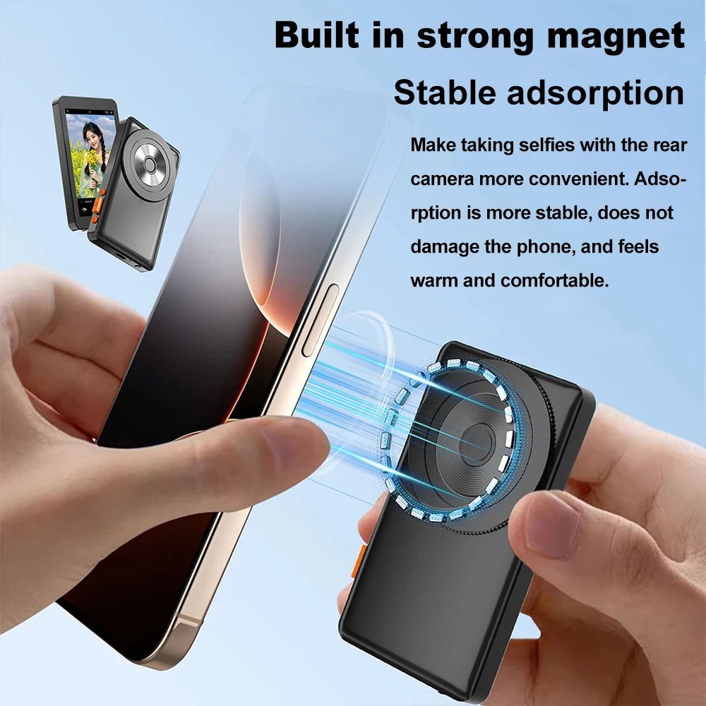 Wireless Magnetic Monitor Screen for Phone Rear Camera Selfie Vlog Live Stream Video Recording Internet Celebrity Selfie Screen