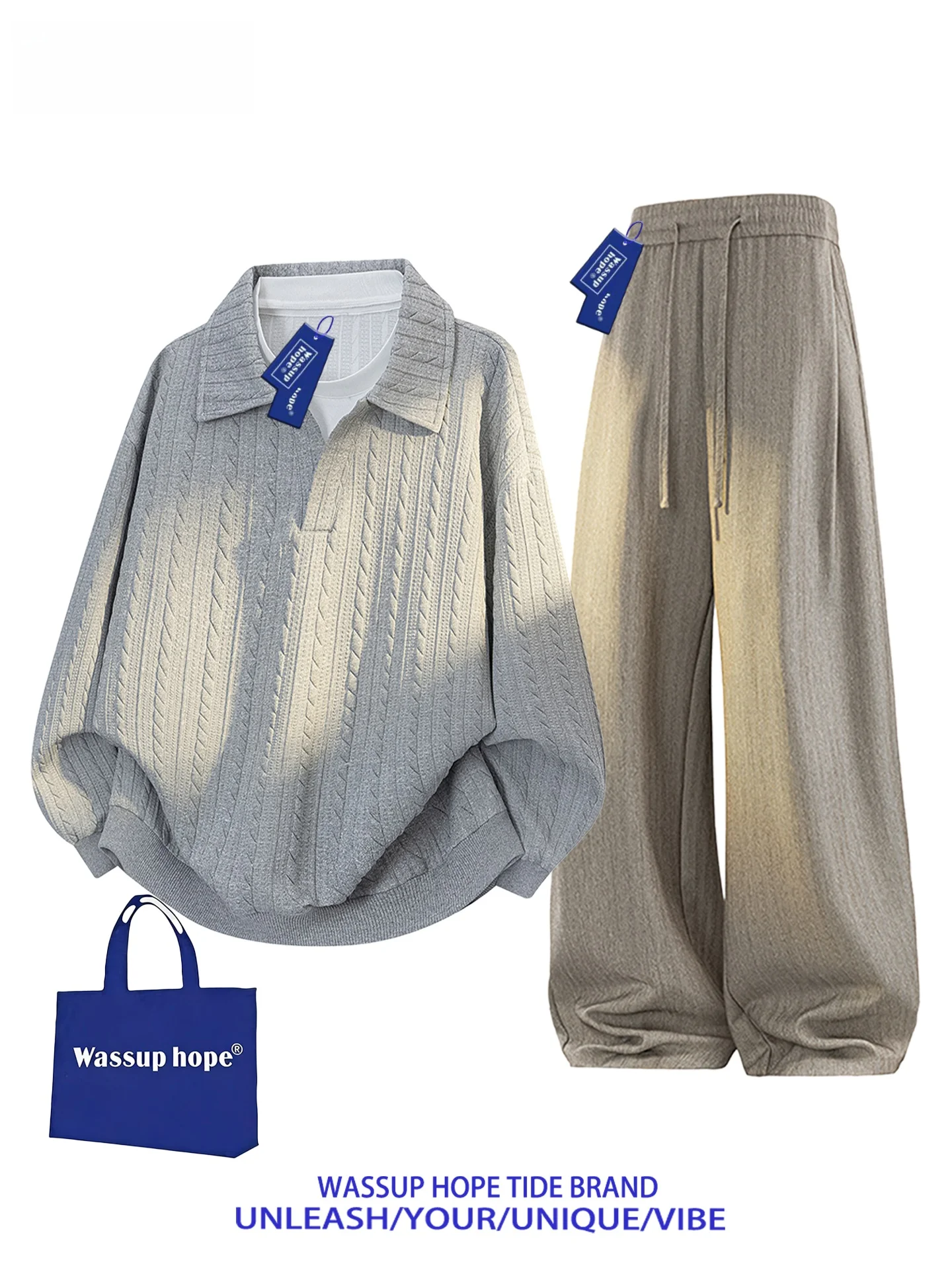 wassup-hope-men's-sportswear-set-casual-two-piece-sweatshirt-pants-leisure-suit-polyester-fabric-long-sleeve-for-autumn