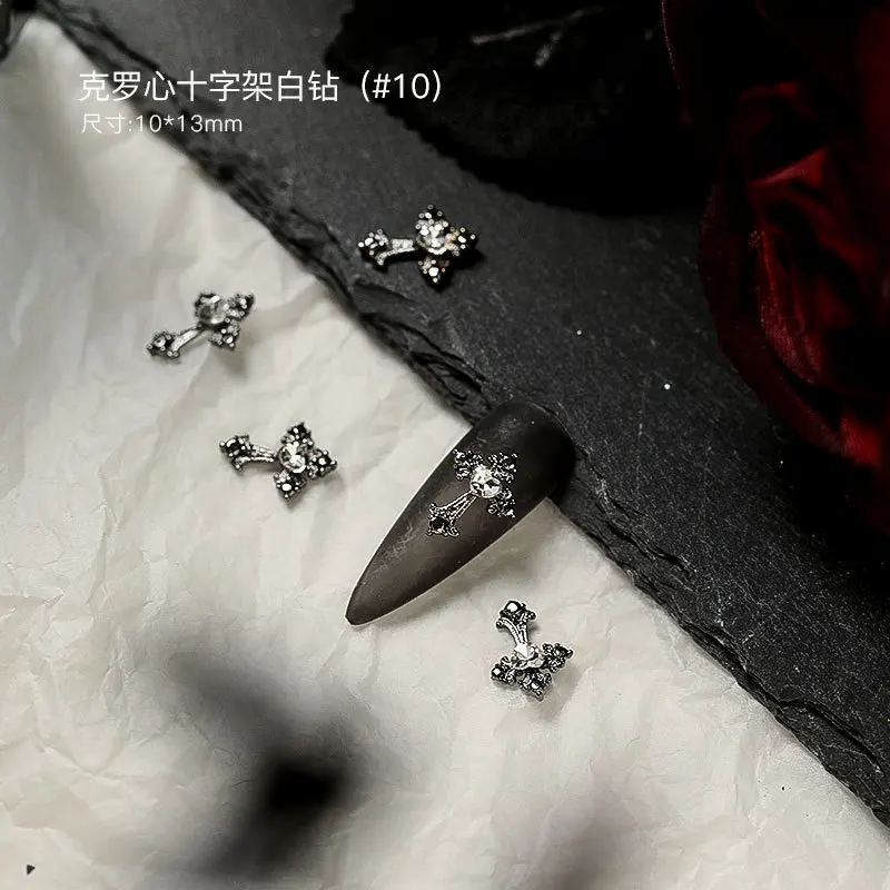 10 قطع الظلام اللون الشرير هالوين سلسلة مسمار الملحقات بارد فتاة مسمار الفن سحر الرجعية الصليب الخفافيش العنكبوت الديكور العرض السائبة