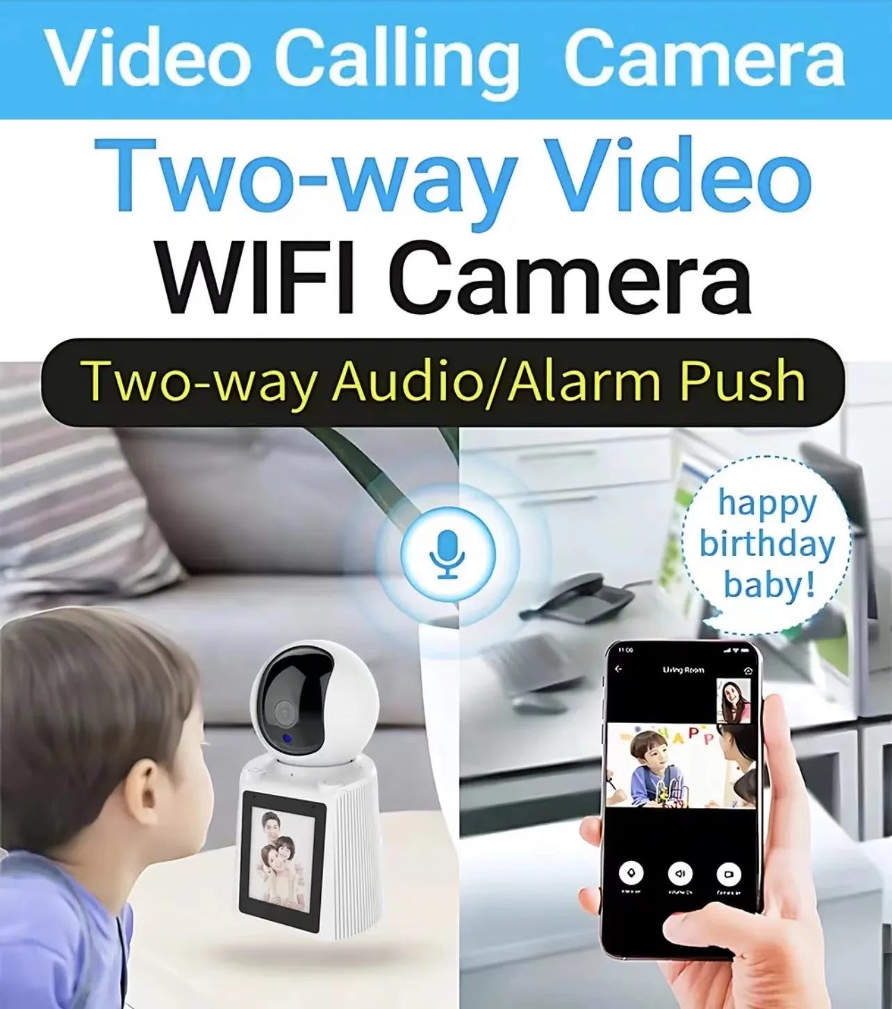 V380 two-way audio and video call baby surveillance camera 360 can be rotated