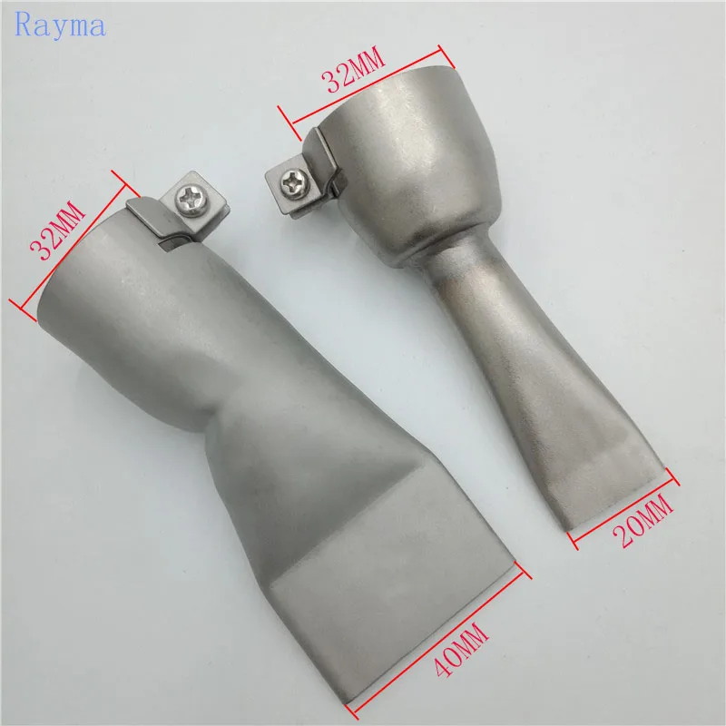 High Quality SS304 Material 20mm/40mm Flat Welding Nozzle for Plastic Welders Durable Heat Resistant Welding Tool