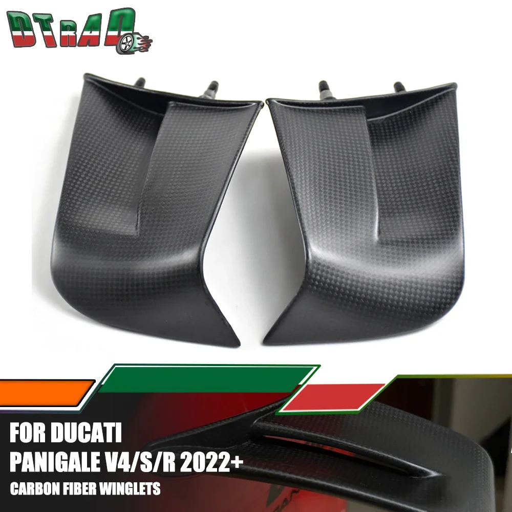 For DUCATI Panigale V4/V4S/V4R 2022 2023 2024 Carbon Fiber Matte Gloss Winglets Side Panels Wings Fairing Motorcycle Accessories