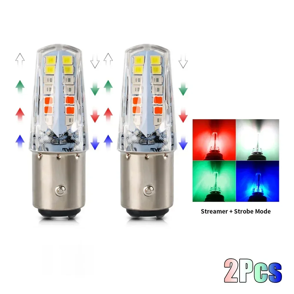 

2pcs Motorcycle Universal Flowing Strobe Lamp Bulb Car Brake Warning Light Turn Signal Lamp LED Light Motorcycle Accessories