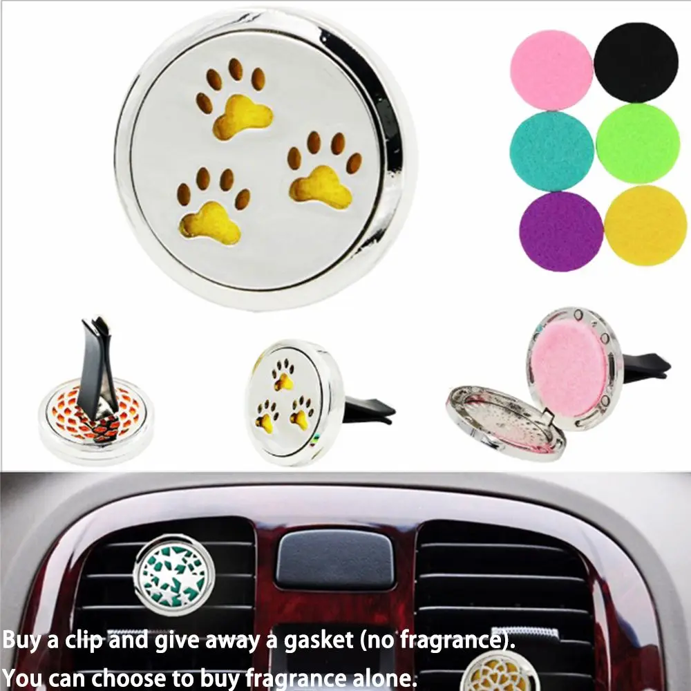 Conditioner Outlet Decoration DIY Colors Pads Air Vent Freshener Car Perfume Clip Stainless Steel Locket Diffuser Aromatherapy