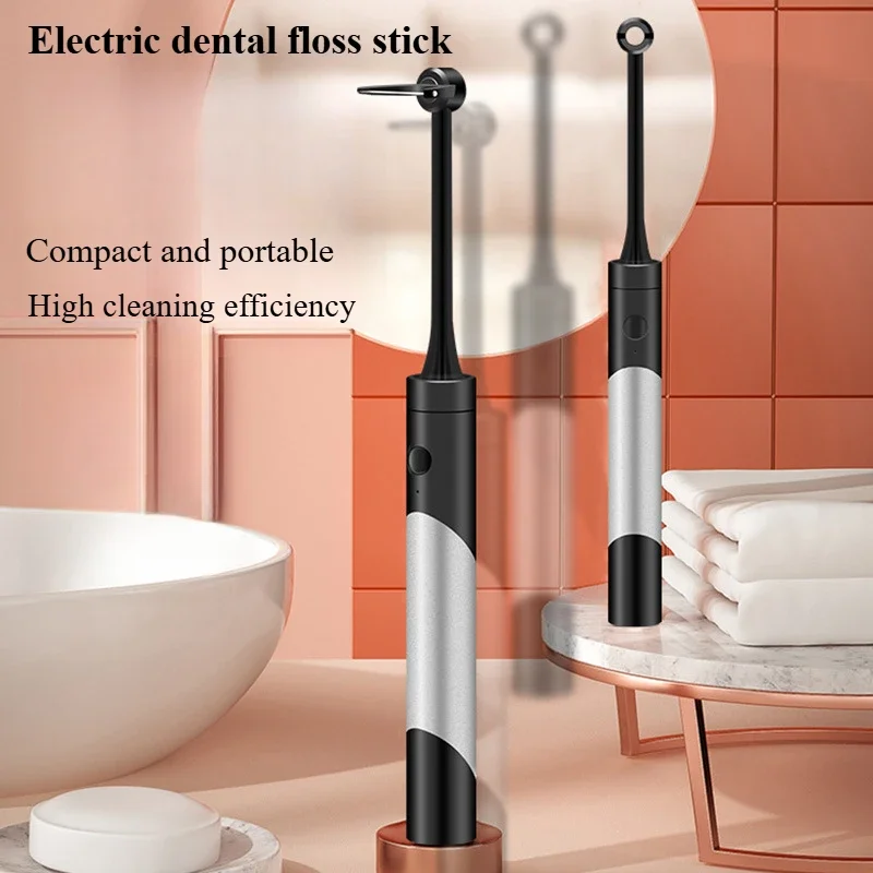 Oral Tool Portable Electric Dental Floss Stick Handheld Household Toothpick Oral Cleaning Teeth Replaceable Dental Floss Stick