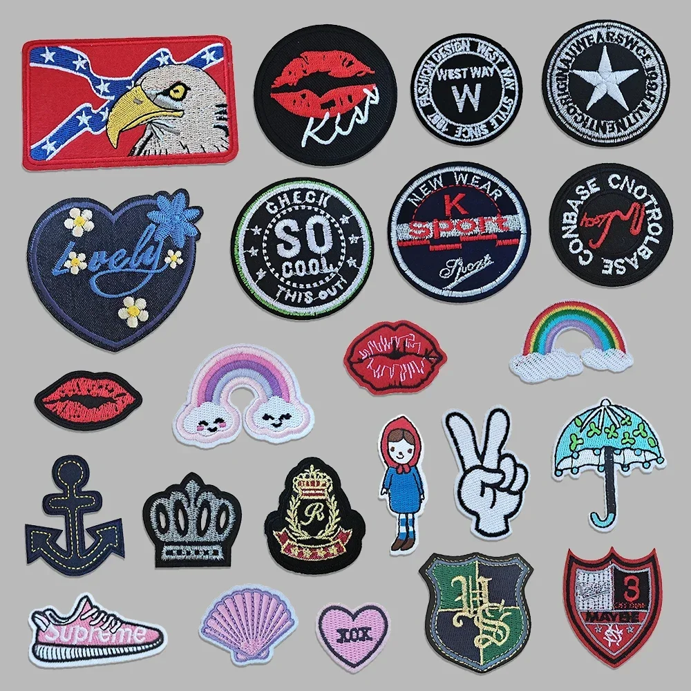 Wholesale sales of 1 piece Stick-on No ironing required embroidery decorate clothing DIY Sewable repair hole patches