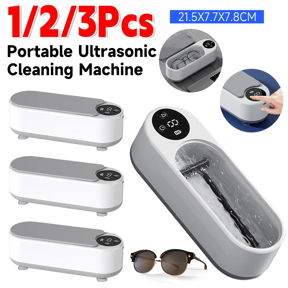 1/2/3PCS Ultraschall Schmuck Reiniger Make-Up Pinsel Reinigung Maschine Gläser Reiniger Retainer USB Aufladbare Für Münzen prothesen