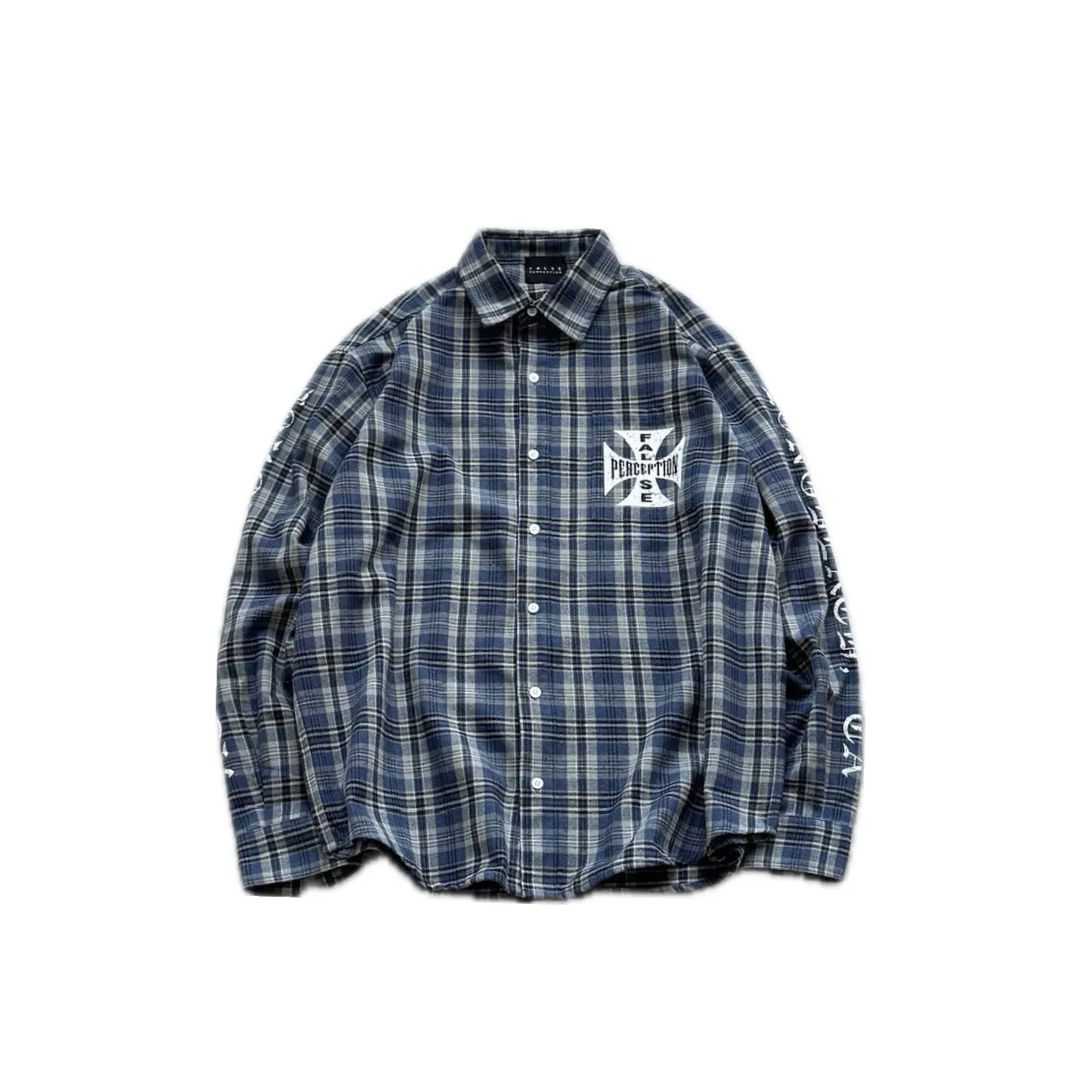 

Мужская рубашка Waed Long Sve в клетку, модная, свободного кроя, на все сезоны, корейский бренд FAece Cra, с логотипом и узором