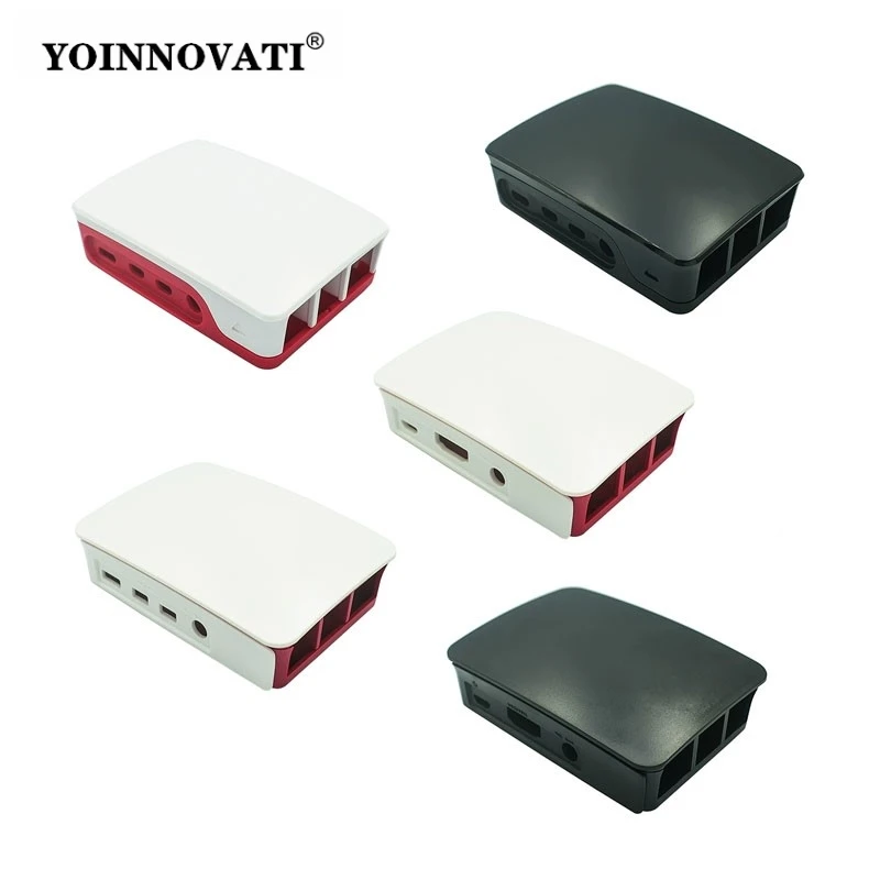 For Raspberry Pi 3 4 Model B ABS Case Plastic Box White Shell Classic Design With Fan With Heatsink For Raspberry Pi 3 4