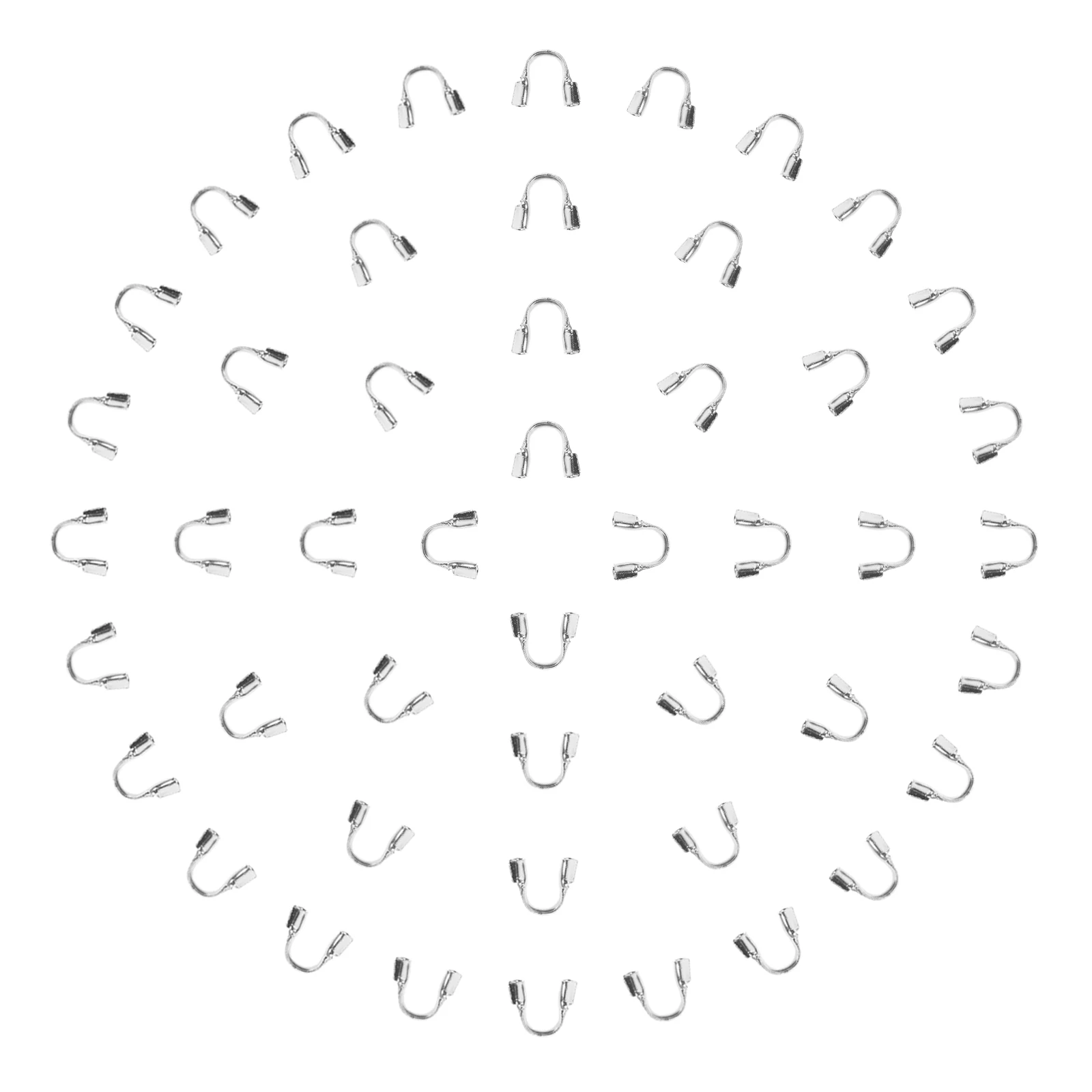 

100pcs U-shaped Wire Silver Clasp Jewelry Connectors Protective Rings for DIY Necklace Bracelet Accessories