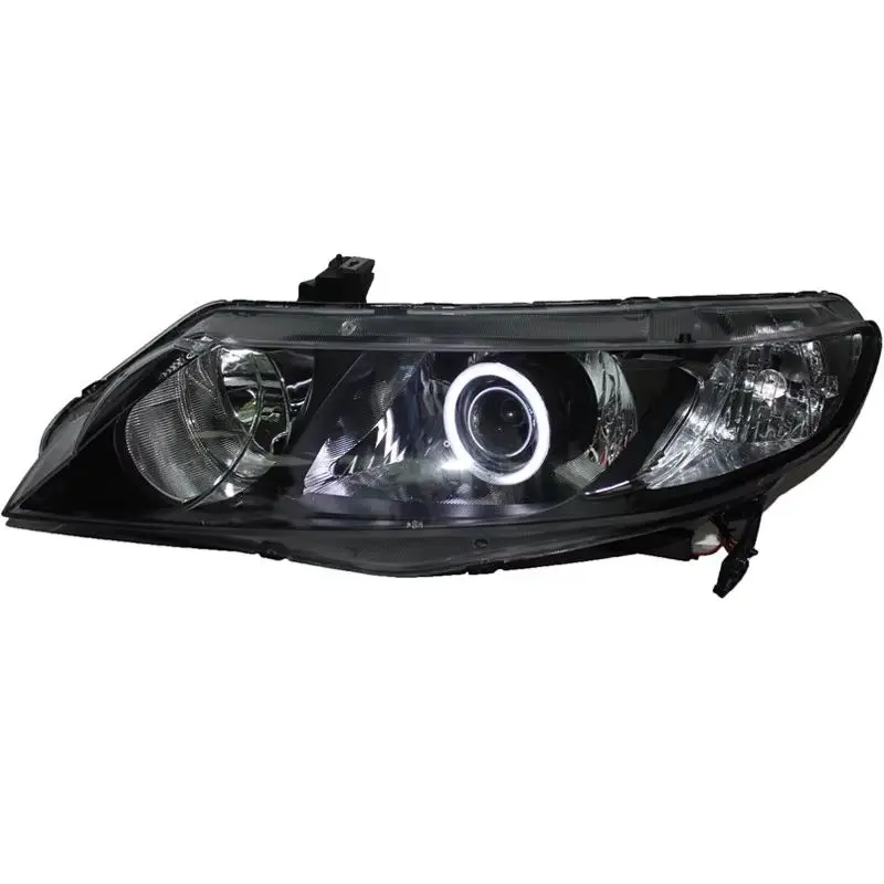 2 قطعة مجموعة المصابيح الأمامية LED لهوندا سيفيك fd1 fd2 06-11 عين الملاك عدسة مزدوجة بدوره إشارة شعاع منخفض وعالي