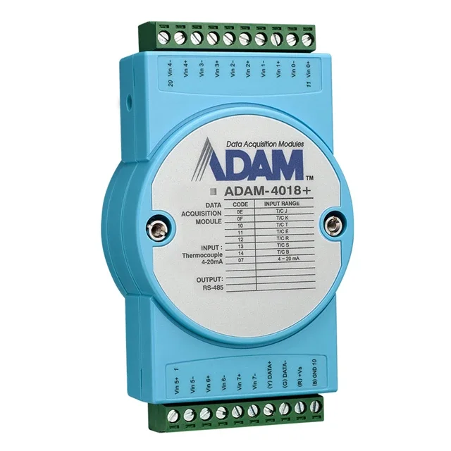 Advantech ADAM-4018+ 8 thermocouple input modules Support 4~20mA