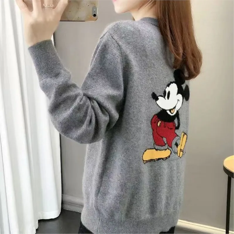 Korean popular clothes Winter Cardigan Jumper Tops V-neck Casual Sweater Women Long Sleeve Loose Sweater Knitwear Girl