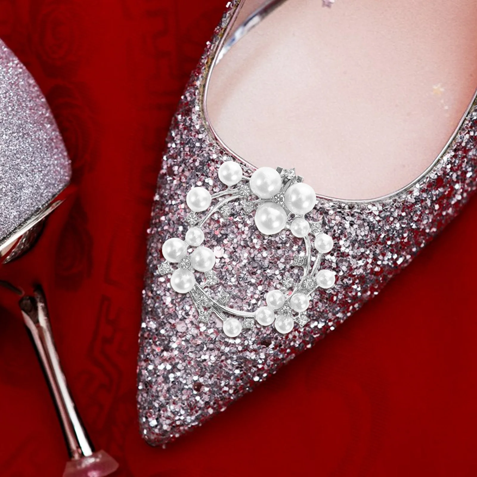 

1pcs 1 Pair Metal Shoe Flower Clips Rhinestone Crystal Buckles For Women High Heels Decorative Accessories Bridal Wedding Shoes
