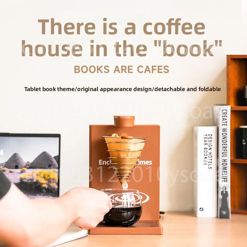 Drip Coffee Maker | Foldable 7-Cup Filter Coffee Maker | Fun Book-Shaped Design