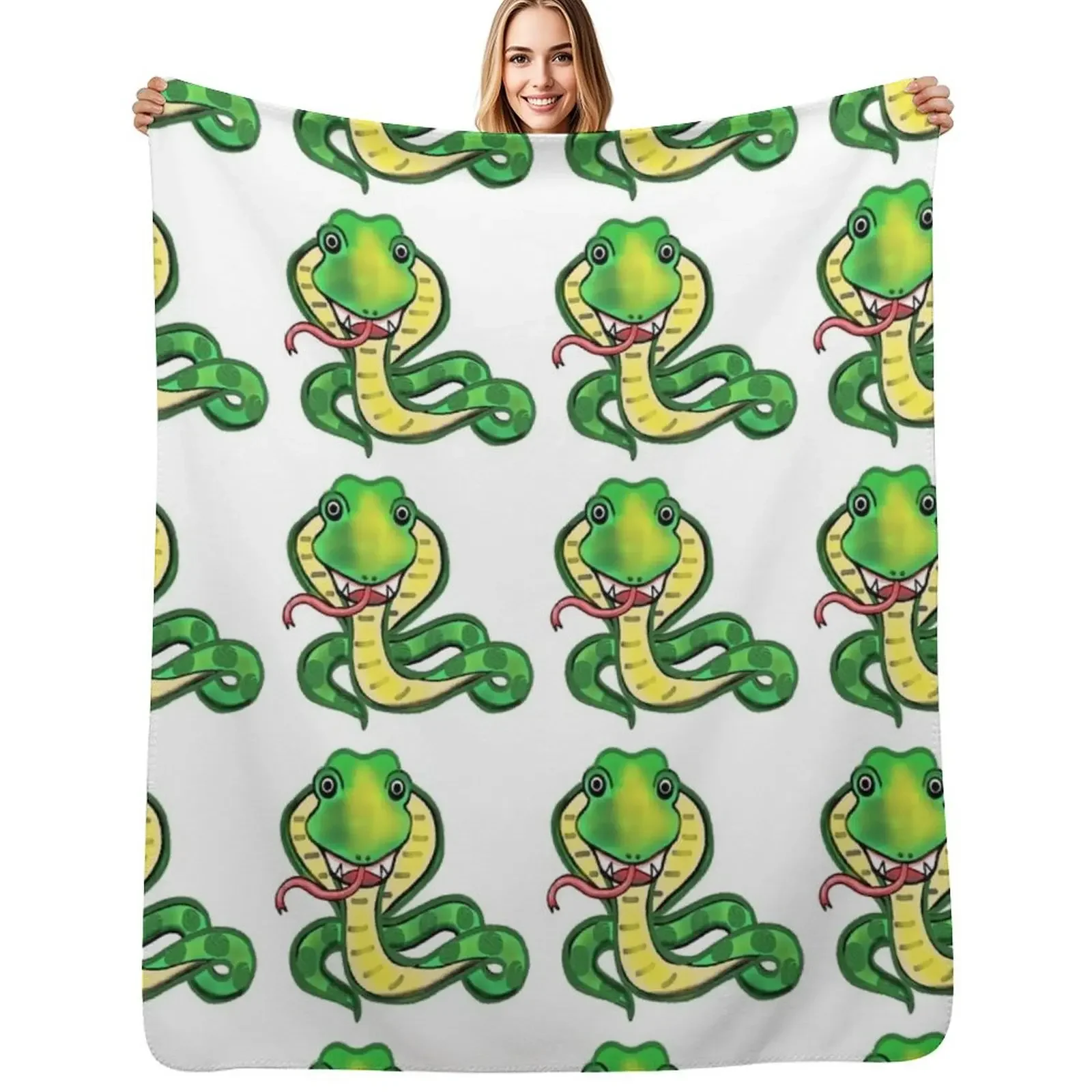 

Snake funny reptile cartoon art Throw Blanket Decoratives Thins Hair Blanket
