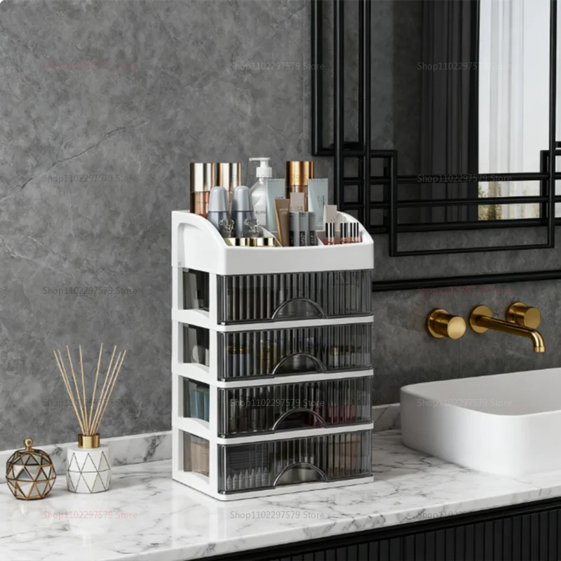 صندوق تخزين مستحضرات التجميل متعدد الطبقات درج المجوهرات إكسسوارات الشعر أداة تنظيم خزانة خزانة صندوق تخزين