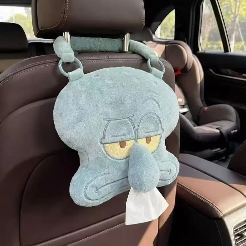 SpongeBob SquarePants Anime Peripherals Squidward Tentacles Figure Tissue Box Squidward Tentacles Figurine Doll Toys Gifts - view 6
