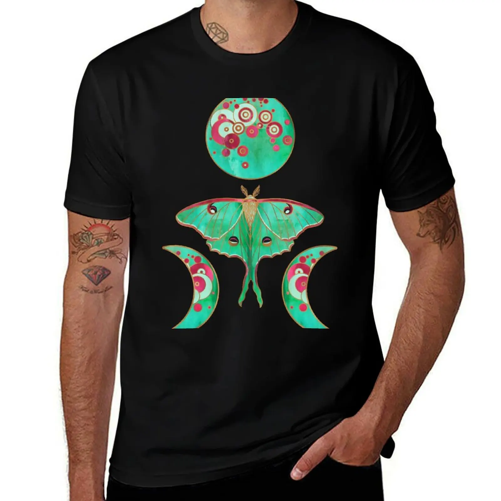 

Luna Moth and Triple Moon T-Shirt Casual Graphic Print Tee