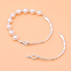 925 sterling silver diy semi-finished accessories solid half bracelet elbow handmade beading material jewelry
