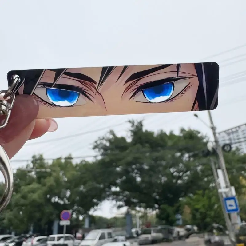 Eye Strip Transparent Card Acrylic Keychain Zenitsu Muichiro Mitsuri Kanroji Double Sided Clear Anime Peripheral Gift