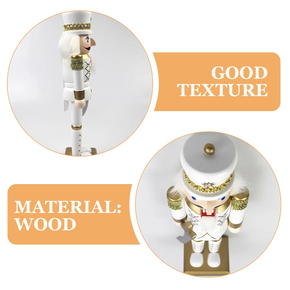 

Wooden Nutcracker Christmas Decoration Traditional Soldier Figure Indoor Festive Centerpiece for Living Room Bedroom Shelf