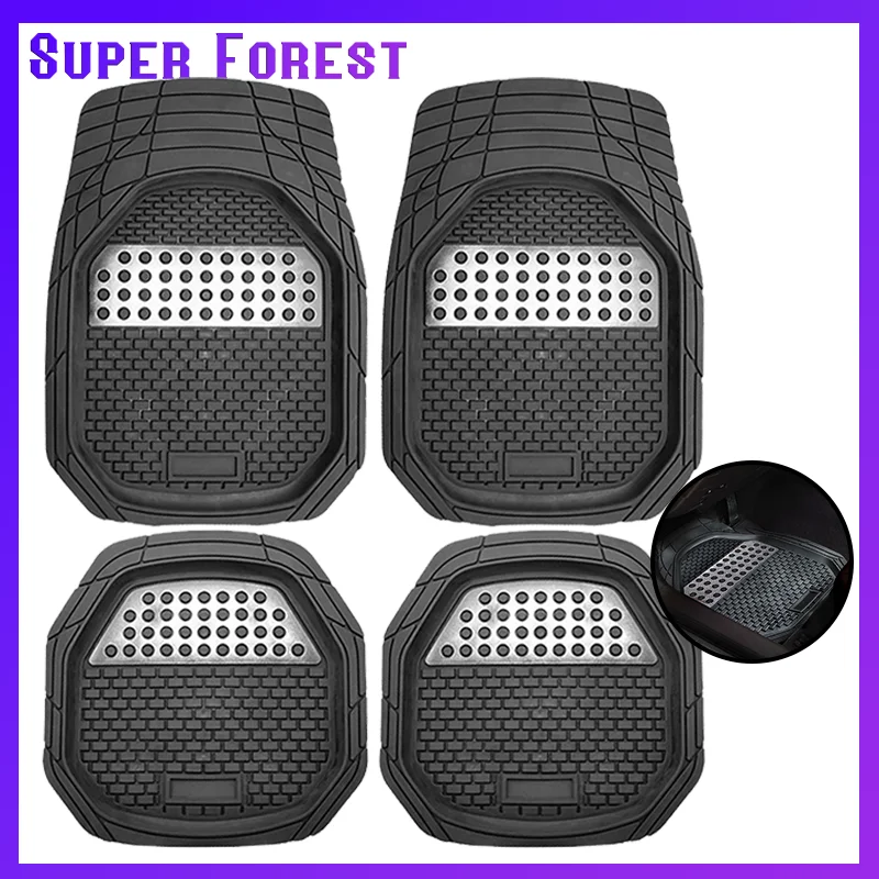 Tapis de voiture antidérapant, accessoires de voiture faciles à nettoyer, tapis pour camion, fourgonnette, SUV et berline General Motors, 71x51cm – 51x51 cm, quatre pièces