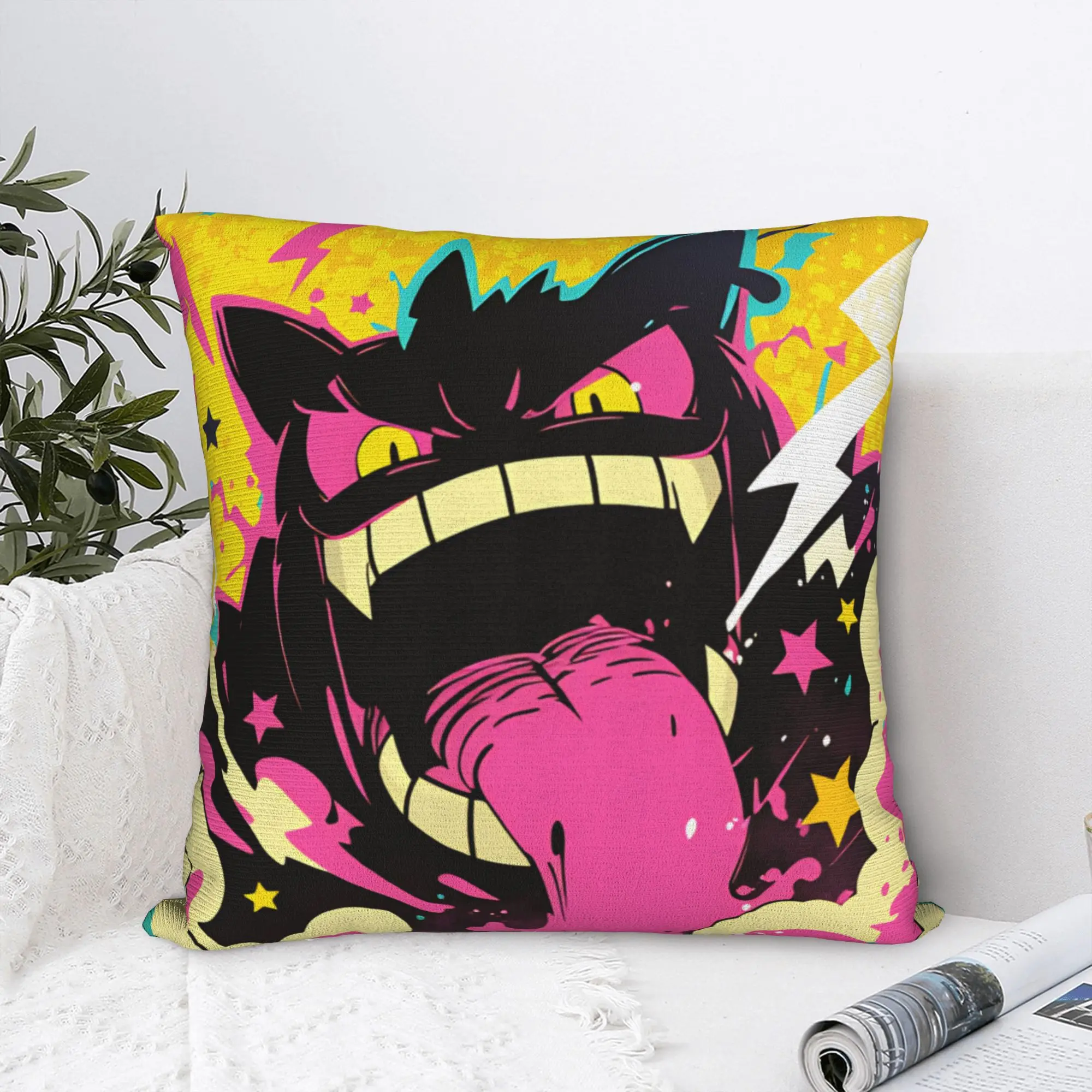 Gengar Pillow Cover  Vintage Pillow Case For Wedding Party Home Decor Design Pillowcases Gift