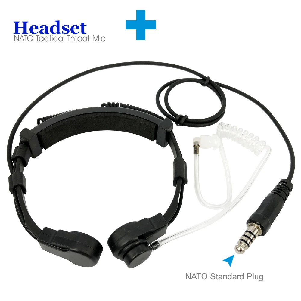 Adjustable U94 PTT Neck Throat Mic Earpiece Radio Tactical Headset Set For Baofeng For Kenwood For HYT for TYT Walkie Talkie
