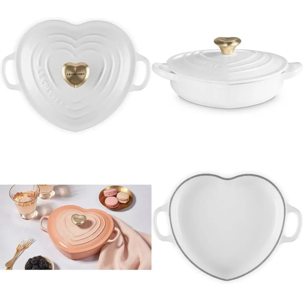 

Классическая белая кастрюля с ручкой в форме сердца цвета светлого золота, 1,25 л.