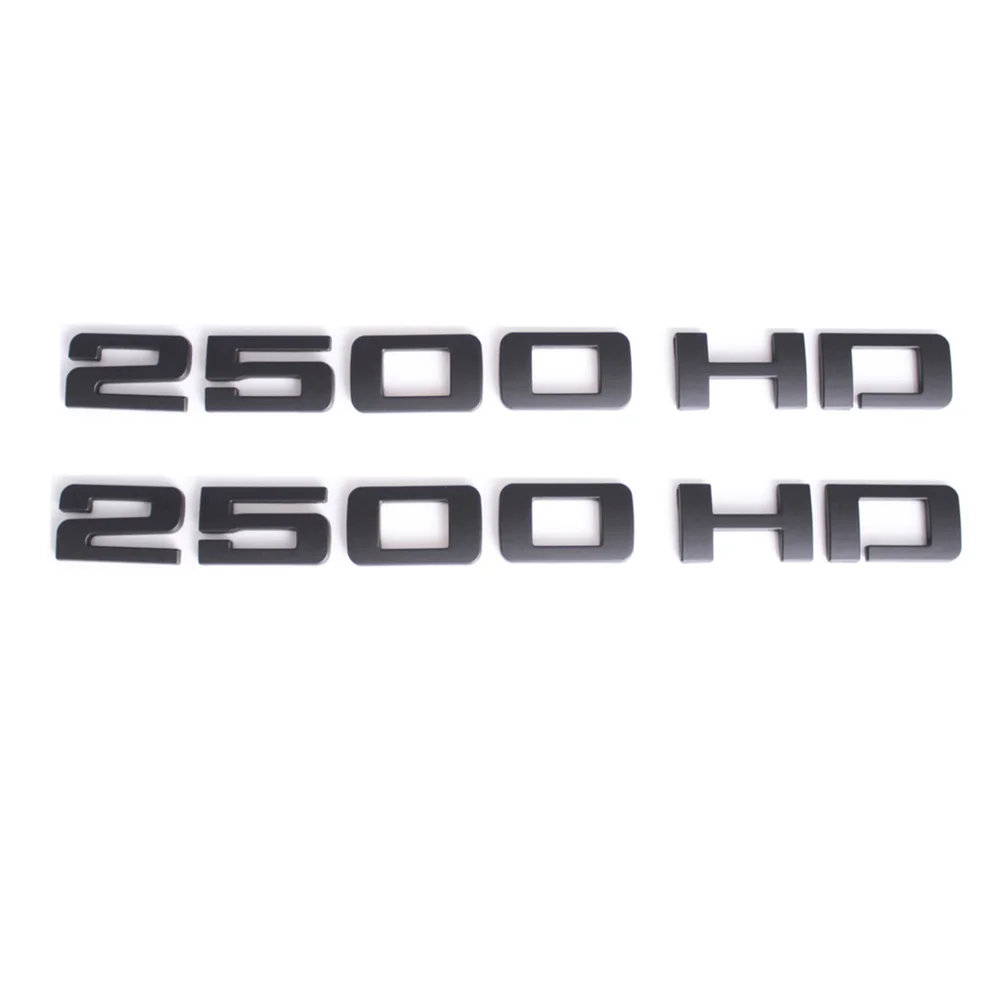 

2pcs 2500HD Logo Matte Black Emblem Car Body Tailgate Door Trunk Lid Fender Badge for Silverado Sierra Accessories