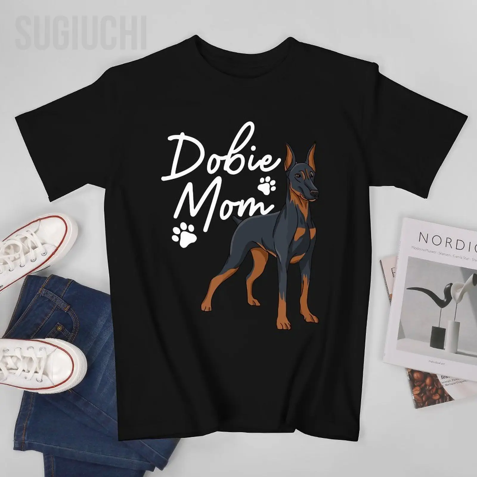 Мужская футболка унисекс Cool Doberman Mom For Women Girls Mother Doberman Pinscher, футболки для женщин и мальчиков, футболка из 100% хлопка